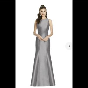 Alfred Sung Sleeveless Cutout Trumpet Gown with Back Bow